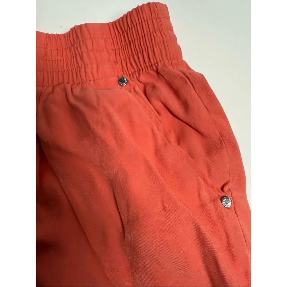 Calvin Klein Shorts Women's Orange Rayon Blend Stretch Waist Casual Shorts XS